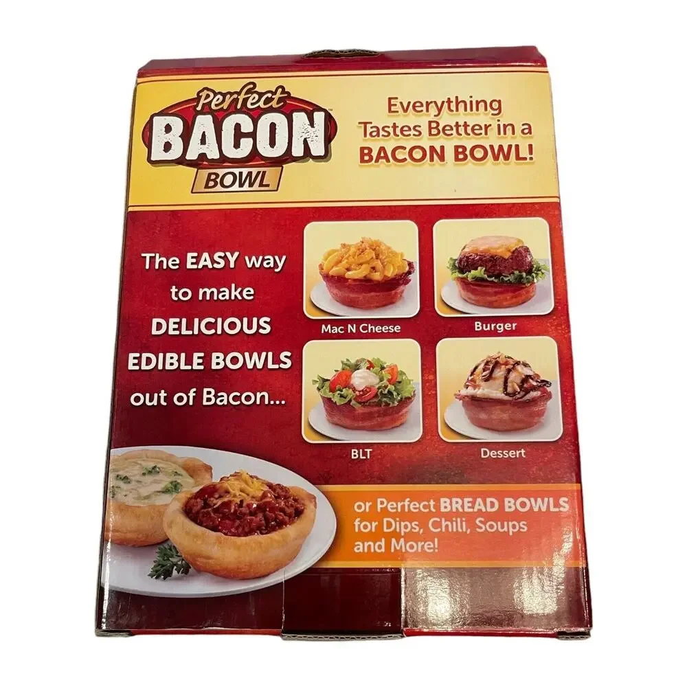As Seen On TV Perfect Bacon Bowl 2 Bowls Included Dishwasher Safe New Open Box